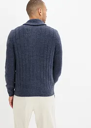 Cardigan med ribbstickat mösnter, bonprix