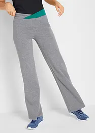 Stretchig sportbyxa i bomull med bootcut (2-pack), bonprix