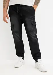 Mjuka jeans med cargofickor, Regular Fit, Straight, bonprix