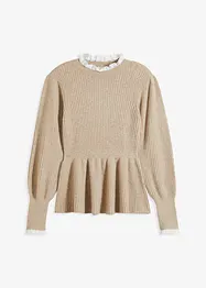 Feminin tröja med blusinfällning, bonprix