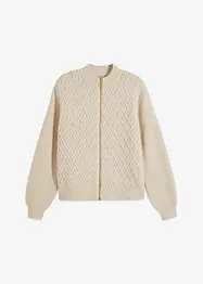 Cardigan med flätstickning, bonprix