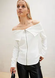 Off-shoulder-topp med dragkedja, bonprix