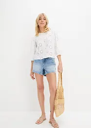 Stretchiga jeansshorts, Mid Waist, bonprix