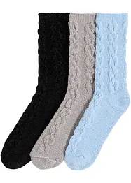 Mysstrumpor med chenille med återvunnen polyester (3-pack)​, bonprix