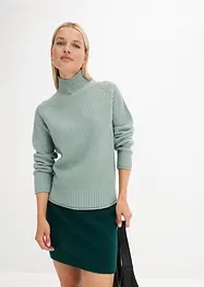 Stickad tröja med ståkrage, bonprix
