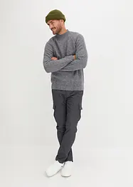 Cargobyxa i flanell med gubbveck, Regular Fit, Straight, bonprix