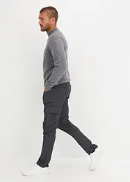 Cargobyxa i flanell med gubbveck, Regular Fit, Straight, bonprix