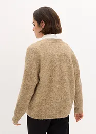 Cardigan med ylleandel, bonprix