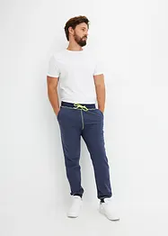 Joggingbyxa med denimlook och kontraster, bonprix