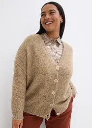 Cardigan med ylleandel, bonprix