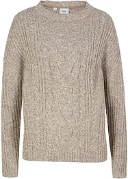 Oversizetröja med flätstickning, bonprix