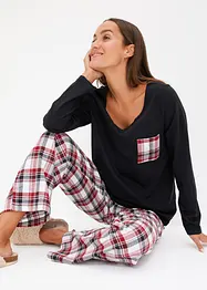 Pyjamas med flanellbyxa, bonprix