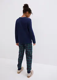 Barnpyjamas med flanellbyxa och ekologisk bomull (2 delar), bonprix