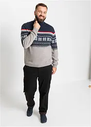 Lusemönstrad tröja med polokrage, bonprix