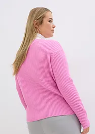 Ribbstickad cardigan, bonprix