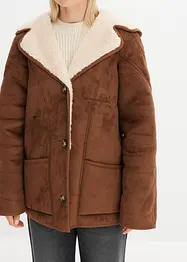 Shearling-jacka med huva, bonprix