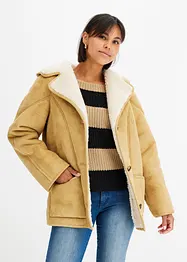 Shearling-jacka med huva, bonprix