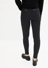 Leggings i stadig jersey med detaljer i skinnimitation, bonprix