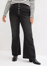 Stretchiga bootcutjeans med knappgylf och bekväm midja, bonprix