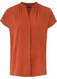Kortärmad blus med dold knappslå, bonprix