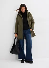 Vid vinterparkas med teddyfodrad huva, bonprix