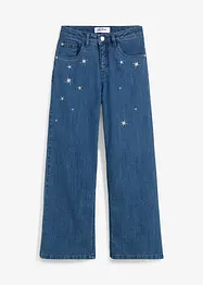 Jeans med broderi för barn, Wide Leg, bonprix