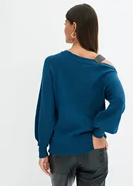 Off shoulder-tröja med glittrande stenar, bonprix