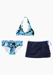 Bikini + kjol med återvunnen polyamid för barn (3 delar), bonprix
