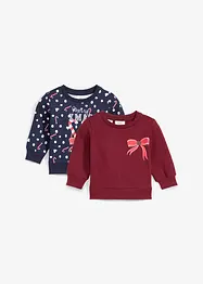 Sweatshirt med julmotiv för bebisar (2-pack), bonprix