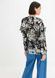 Blus med volanger, bonprix