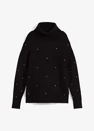 Polotröja med strass, bonprix