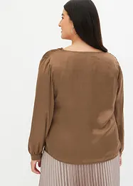 Blus i fin satin, bonprix