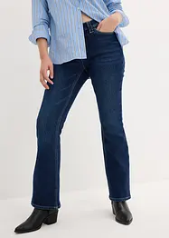 Bootcut Jeans Mid Waist, fodrade och mjuka, bonprix