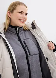 Vattenavvisande kort friluftskappa med fuskpäls, bonprix