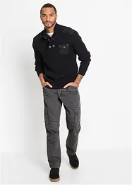 Relaxed Fit cargobyxa av ren bomull, Straight, bonprix