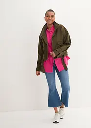 Oversize-muslinblus i bomull, lång modell, bonprix