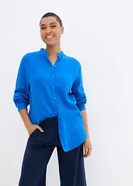 Oversize-muslinblus i bomull, lång modell, bonprix