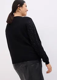 Cardigan med glitterstenar, bonprix