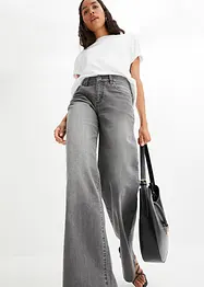 Wide Leg Jeans, Mid Waist, Stretch, bonprix