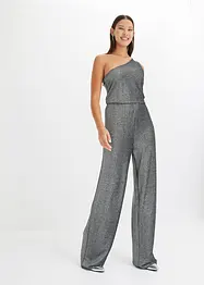 One shoulder-jumpsuit med glitter, bonprix