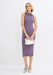 Stickad klänning med lurex, bonprix