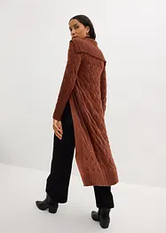 Lång cardigan med flätstickning, bonprix