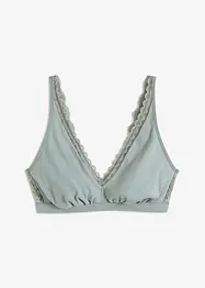 Ribbstickad bralette utan bygel med ekologisk bomull, bonprix