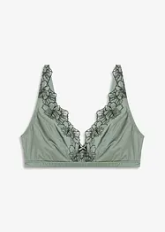 Triangel-bralette utan bygel med glansig look, bonprix