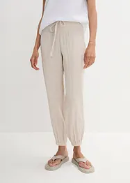 Muslinbyxa med smockad midja, bonprix