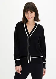 Stickad cardigan med V-ringning, bonprix