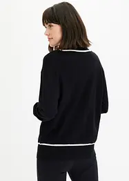 Stickad cardigan med V-ringning, bonprix