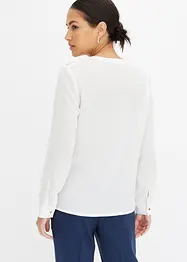 Kräppad blus med spets, bonprix