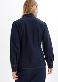 Jeansblus med ballongärmar, bonprix