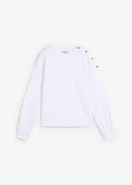 Sweatshirt med knappar, bonprix